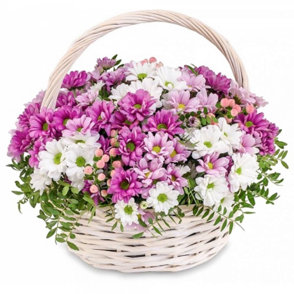  Belek Çiçekçiler - Sepette Karışık Renklerde Papatyalar
