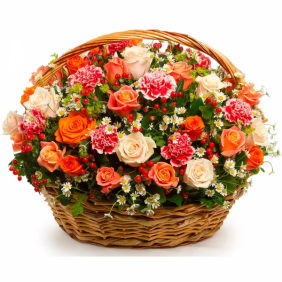 Belek Florist Roses in the Basket, Stylish Arrangement